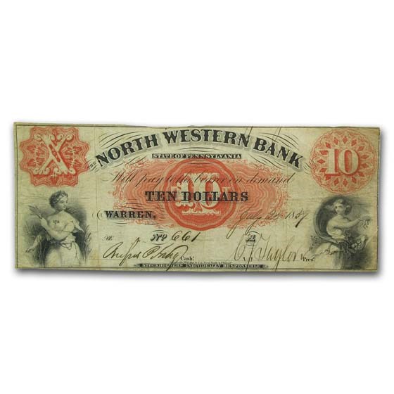 1859 North Western Bank Warren, PA $10 VF 1859 North Western Bank Warren, PA $10 VF